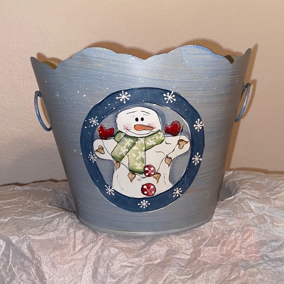 Snowman Bucket Holiday Snow NWT - Picture 1 of 8